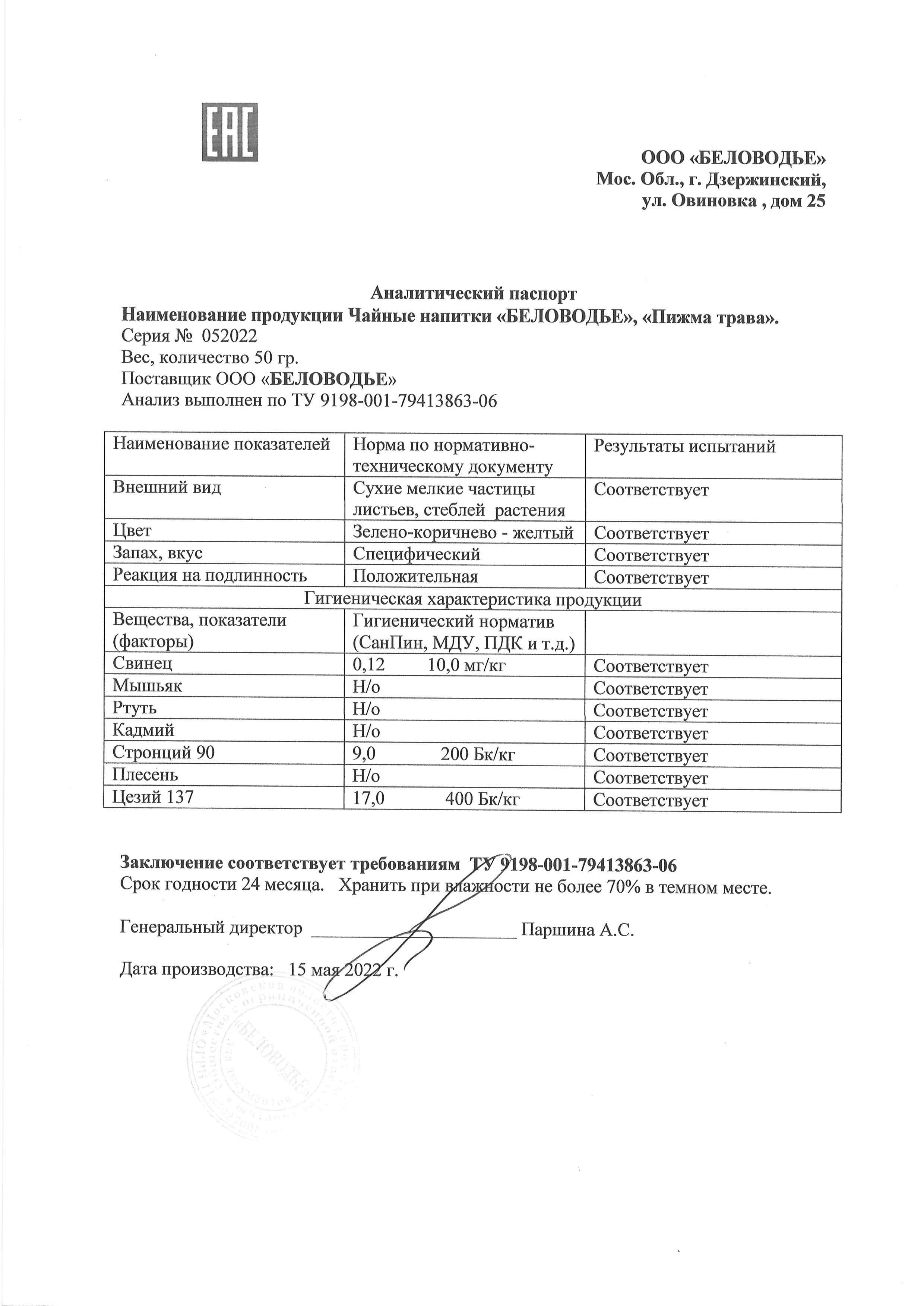 Паспорт №052022